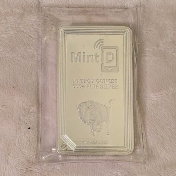 O2 MINT D 10 OZ .999 FINE BUFFALO SILVER BAR W/ TAMPER-PROOF NFC MICROCHIP - Picture 1 of 3